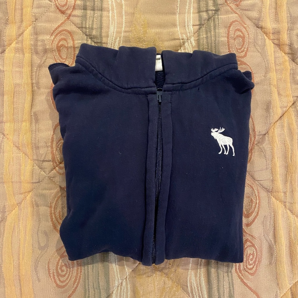 Abercrombie Navy Zip-up Sweater Boys XL